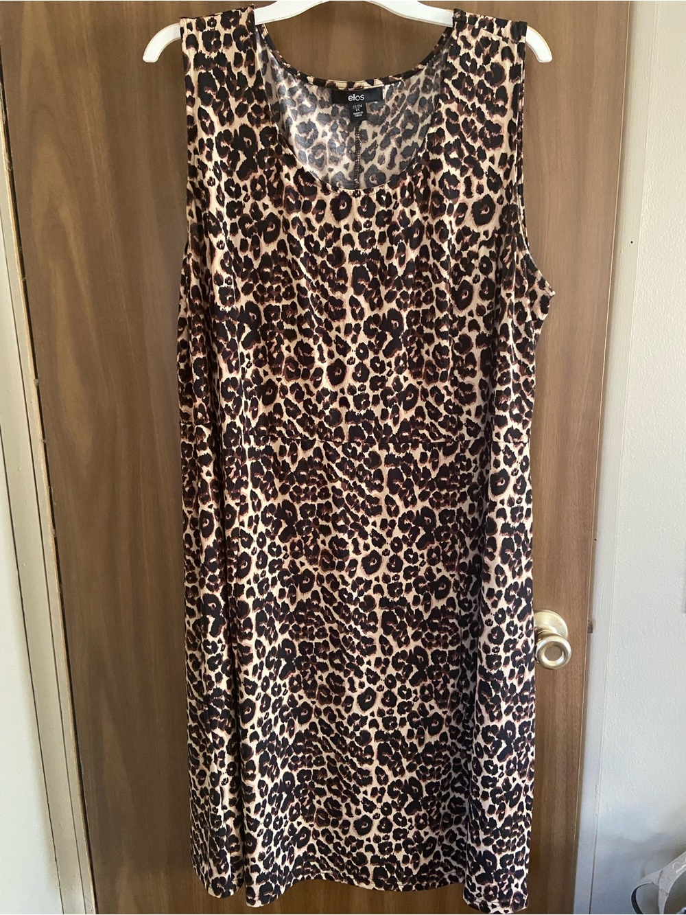 ellos Leopard Print Midi Dress - Brown/Black